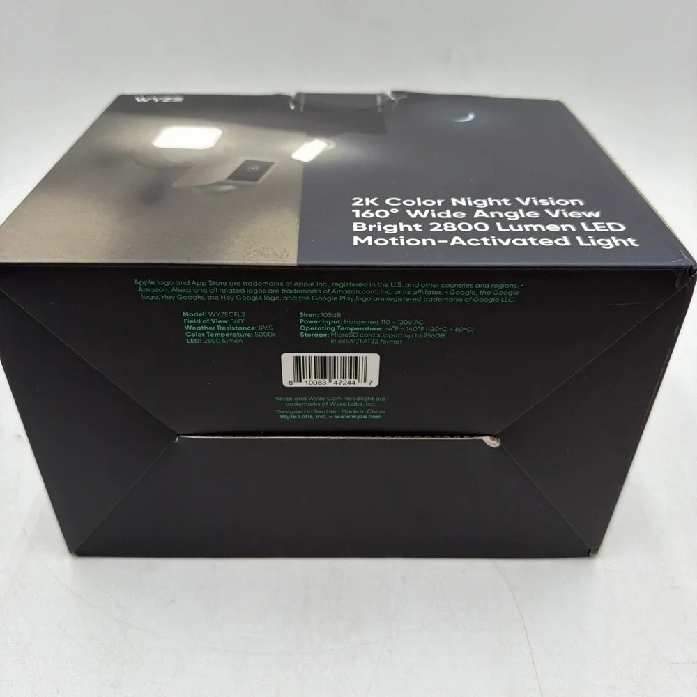 Wyze Cam Floodlight V2 Motion-Activated 2K HD Color Night Vision Camera